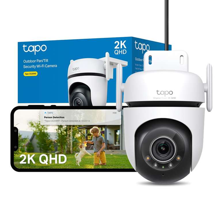 Tapo C520WS Pan/Tilt Outdoor Security Camera, 2K 4MP
