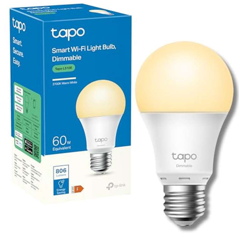 Tapo L510E Smart Bulb, WiFi LED Light, E27, Works with Amazon Alexa, Google Home, Dimmable Soft Warm, No Hub Required