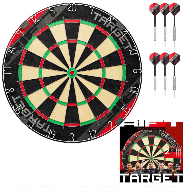 Target Darts Rift Dartboard Set | Steel Tip Dart Board | Staple-less Wire | Includes Two Sets of 17G Darts - Sold by Target Darts / FBA
