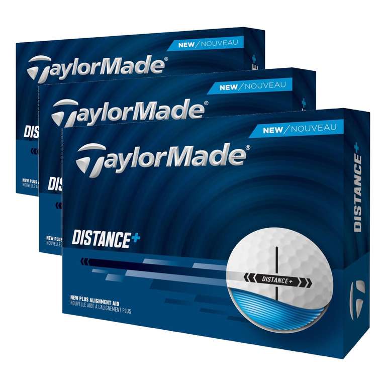 TaylorMade Distance+ Golf Balls Pack of 3
