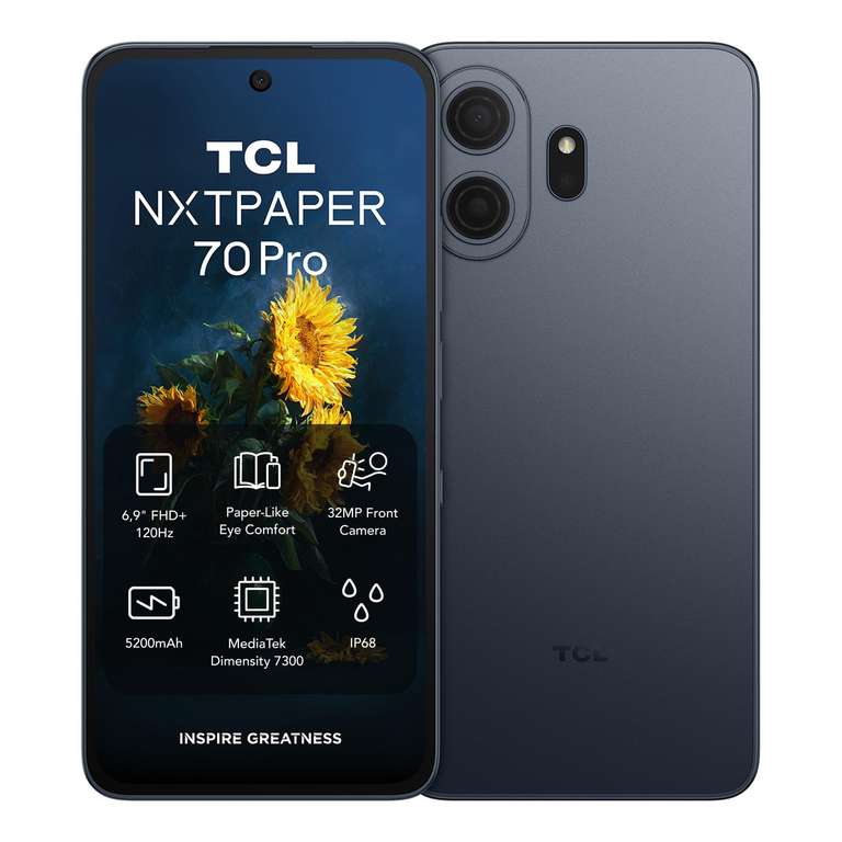 TCL NXTPAPER 70 Pro 5G Smartphone 6.9" FHD+ 120Hz 8GB 256GB / 512GB £269 (Gold)