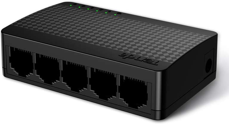 Tenda SG105 V4.0 5-Port Gigabit Ethernet Switch, Plug & Play, Fanless, Energy-Saving, Desktop/Wall Mount, Black