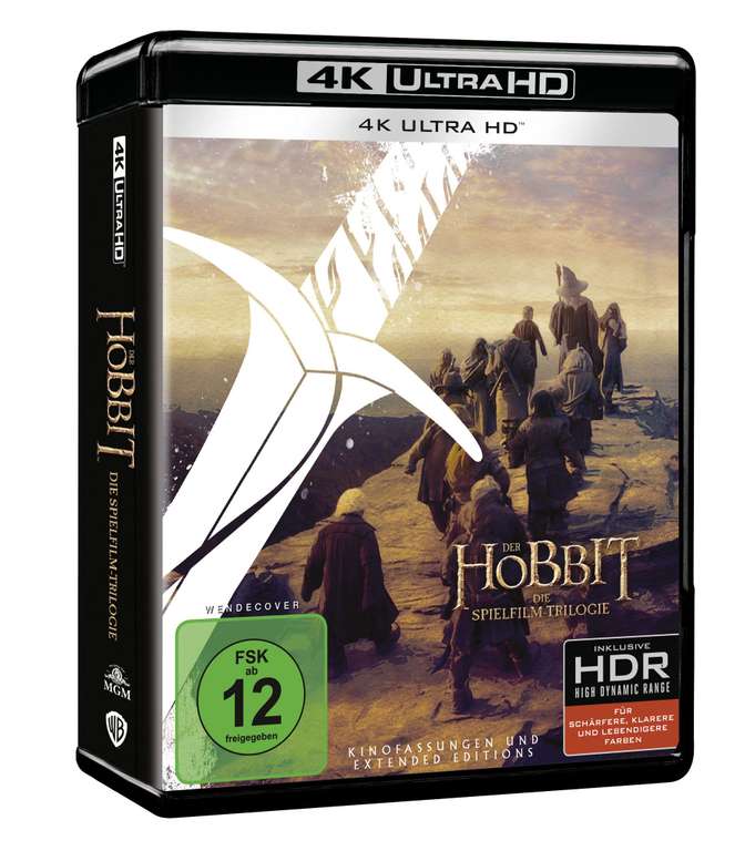 The Hobbit: Motion Picture Trilogy 4K UHD (DE discs), Theatrical & Extended Editions. Sold & dispatched by Amazon EU