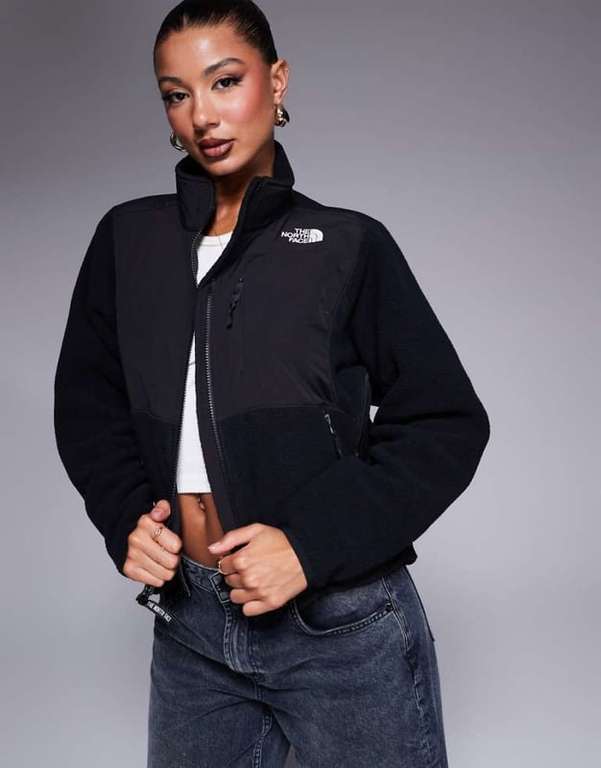 The North Face Retro Denali heavyweight polar fleece jacket in black with code