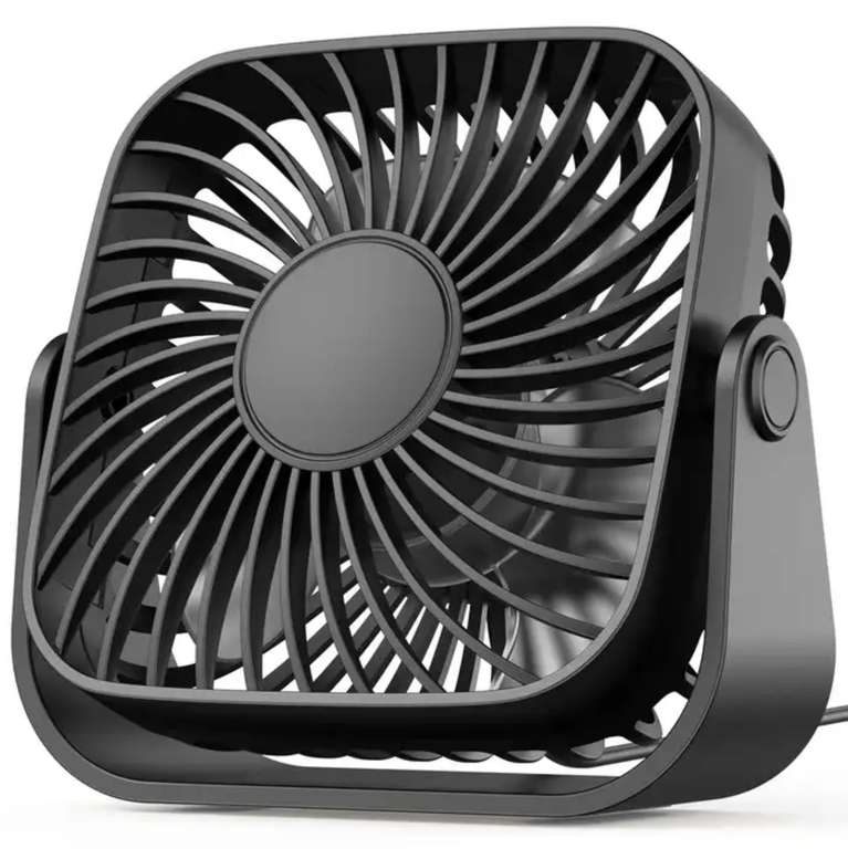 TOPK 4 Inch USB Mini Portable Fan, 3 Speeds, Quiet Sold By TOPK Official Store (Blue & Black £4.69 - other colours 20p More)