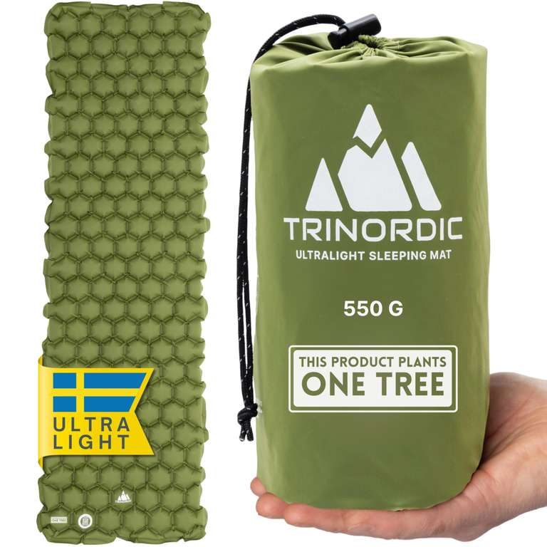 TRINORDIC Ultralight Inflatable Camping Mat – Single Sleeping Air Matress Offering Space-Saving Comfort - Sold by TRINORDIC / FBA