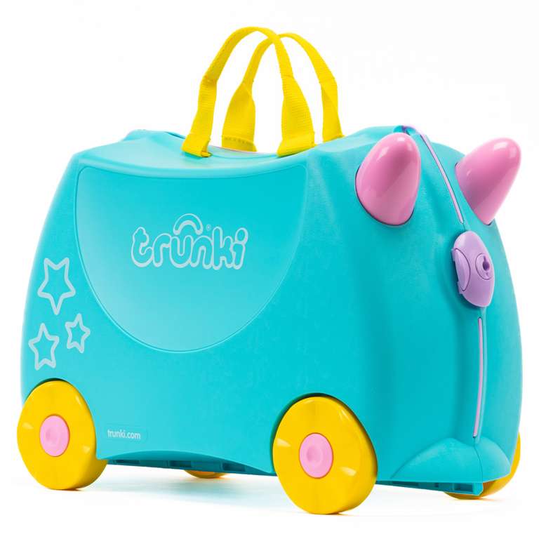 Trunki Children’s Ride-On Suitcase and Kid's Hand Luggage : Una Unicorn (Teal) sold by Trunki UK FBA