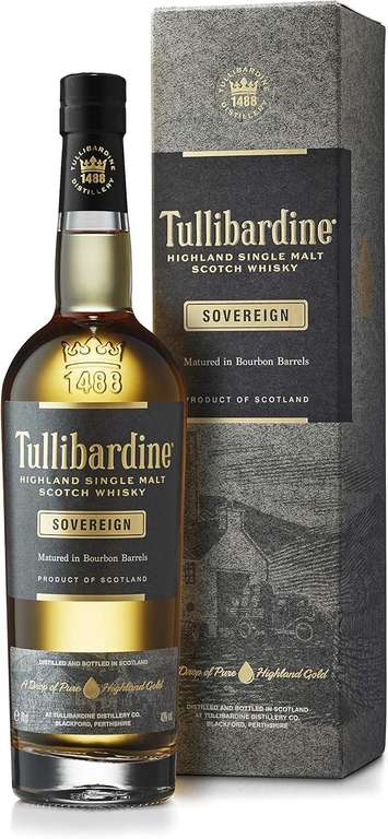 Tullibardine Sovereign Highland Single Malt Scotch Whisky 70cl, 43% ABV. Sold by Gertie's Trading Co. FBA