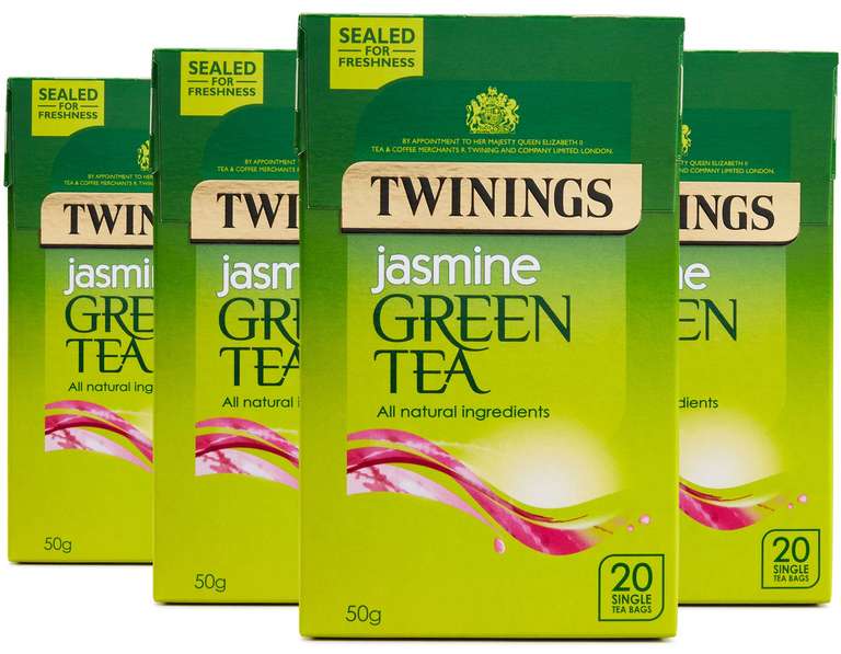 Twinings Jasmine Green Tea 80 Tea Bags (Multipack of 4 x 20 Tea Bags) £4.39/ £4.03 w 15% off coupon + max s&s.