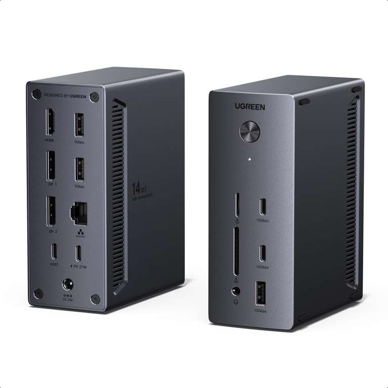 UGREEN 14-in-1 Laptop Docking Station with 140W power adaptor ( Triple 4K / 100W Max PD / 27W Max USB-C / Ethernet ) w/voucher @UGREEN/FBA