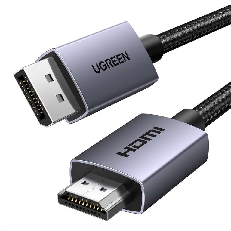 UGREEN 4K Displayport to HDMI Adapter Uni-Directional Braided DP to HDMI Cable - Sold by UGREEN GROUP LIMITED UK FBA