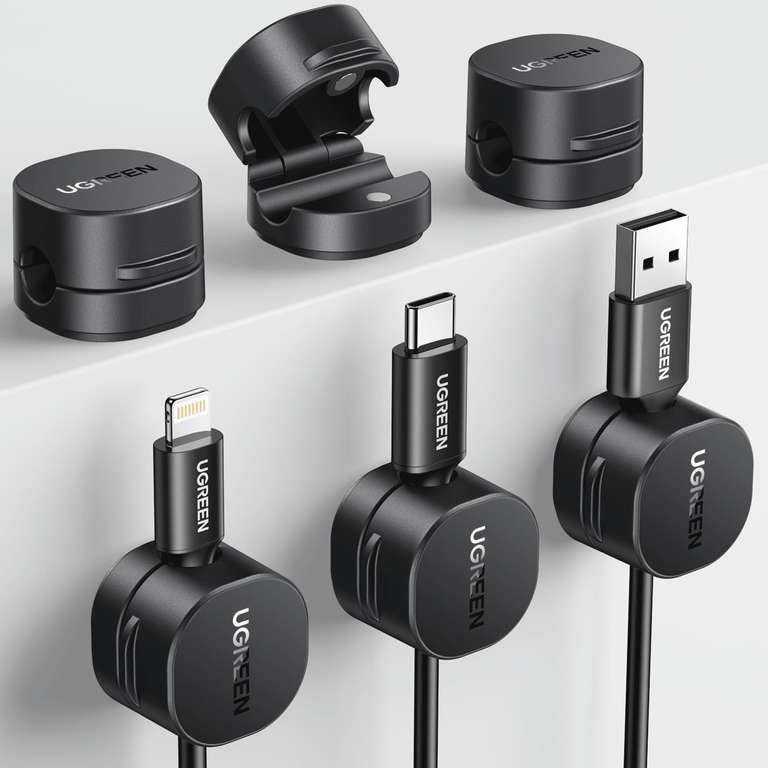 UGREEN 6 Pack Magnetic cable tidy clips, Self-Adhesive Cable management Holder, Cord Organiser Sold by UGREEN GROUP LIMITED UK / FBA
