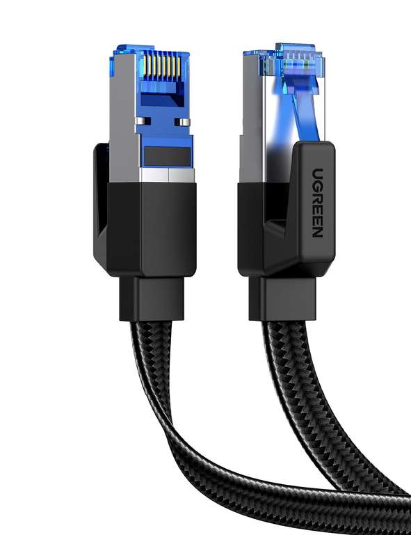 UGREEN Ethernet Cable 1M, Cat 7 Flat High-Speed Gigabit Network Cable, U/FTP 10Gbps 600Mhz/s RJ45 LAN Cable