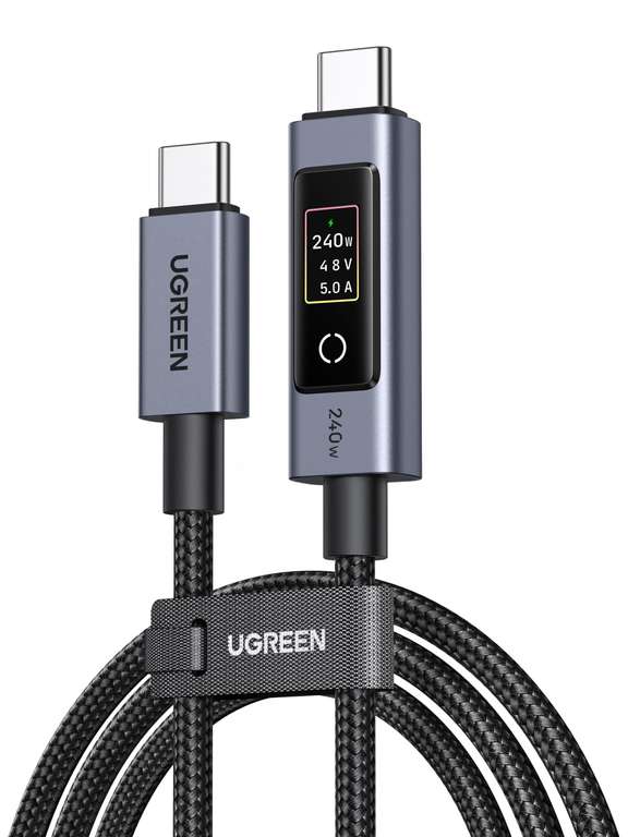 Ugreen Nexode 240w Usb C Cable with TFT Smart Display 1M - Sold By Ugreen Group Limited UK / FBA (Prime Members)