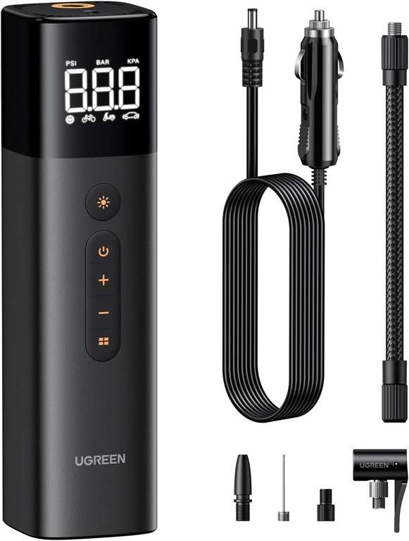 UGREEN Portable Digital Tyre Inflator 150 PSI 12V with Inflation Tire Pressure Detection LED Light - Sold by UGREEN GROUP LIMITED UK FBA