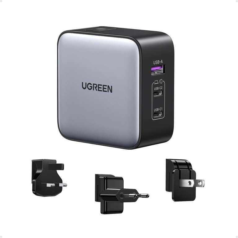 UGREEN Universal Travel Adapter, 65W USB C Charger GaN Fast Charger Nexode 3-Port with - Sold By UGREEN GROUP LTD UK/FBA - Checkout Price