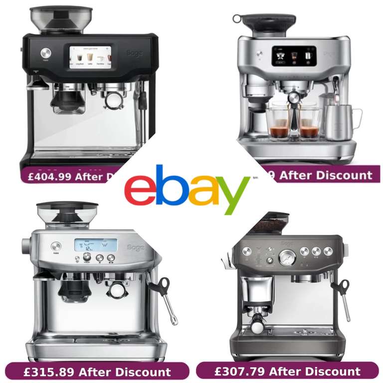 Up to 40% Off Sage Refurbished Coffee Machines Sale + Discount Stack (10% off code, stacks with extra 10% off Ebay Code) Sold By Idoodirect