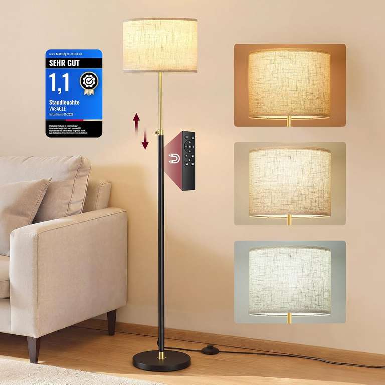 Vasagle Adjustable Floor Lamp with Remote Control - Sold & Dispatched by Songmics Home UK