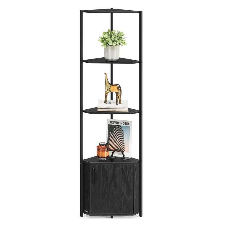 VASAGLE Corner Shelf with Storage, Corner Storage Cabinet, 5-Tier Corner Shelving Unit, Corner Storage Stand