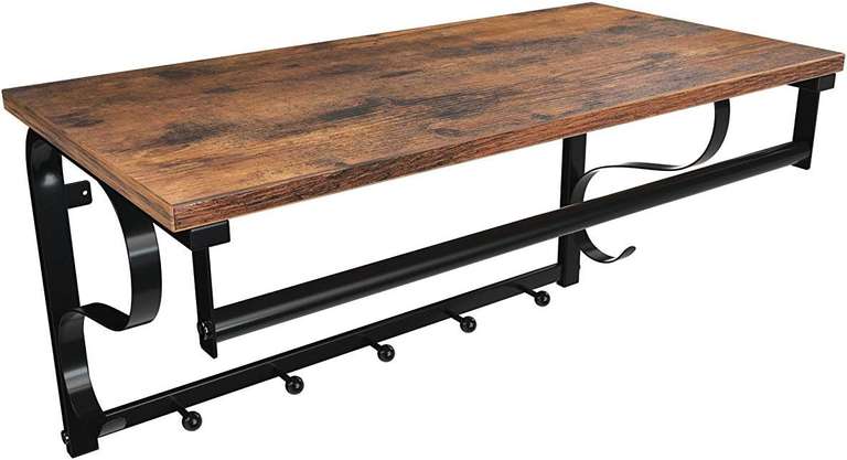 Vasagle Industrial Wall Mounted Coat Rack with Shelf
