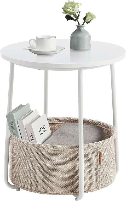 Vasagle Side Table with Fabric Storage Basket W/Voucher