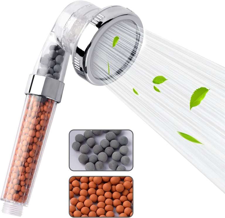 VEHHE High Pressure Shower Head with Filter Beads, 3 Spray Modes - Sold by VEHHE-ER / FBA (Prime Exclusive)