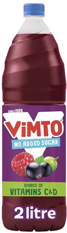 Vimto Squash – No Added Sugar – Real Fruit Flavour – Vitamins C & D – 2L Bottle (Prime Members)