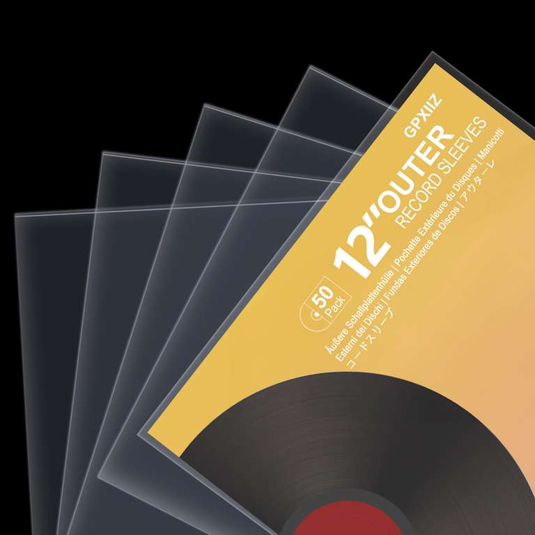 Vinyl Sleeves Outer 12 Inch | 50x Crystal Clear Record Sleeves | 3mm Thick | Acid-Free & High-Density Polypropylene - Sold by Pollarix / FBA