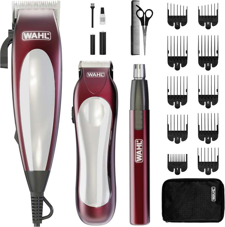 Wahl Complete Grooming Set – Hair Clipper, Beard Trimmer & Personal Nose Hair Remover for Men – Corded Hair Cutting Kit