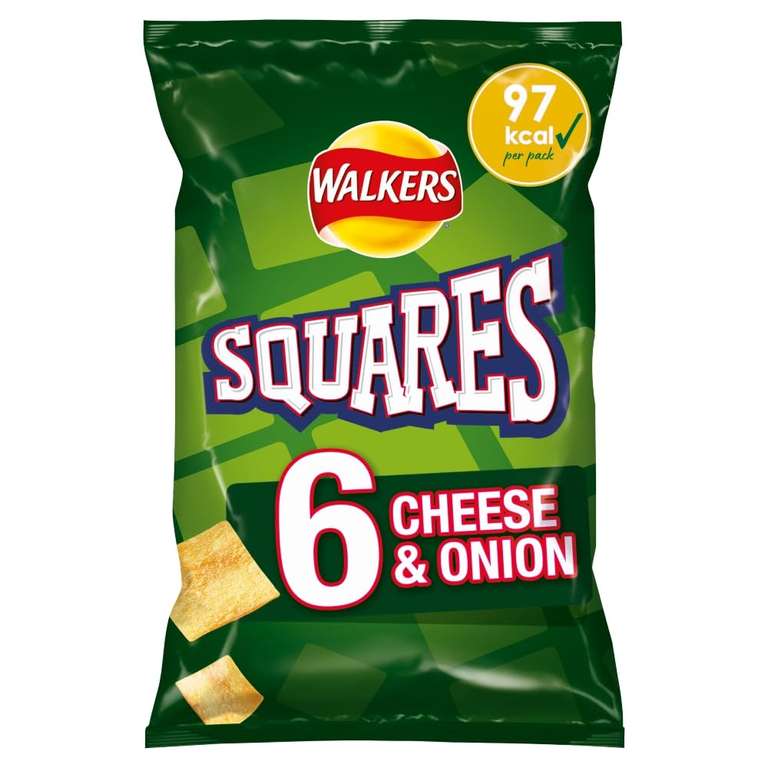 Walkers Squares Variety Multipack Snacks Crisps 6x22g - S&S £1.27
