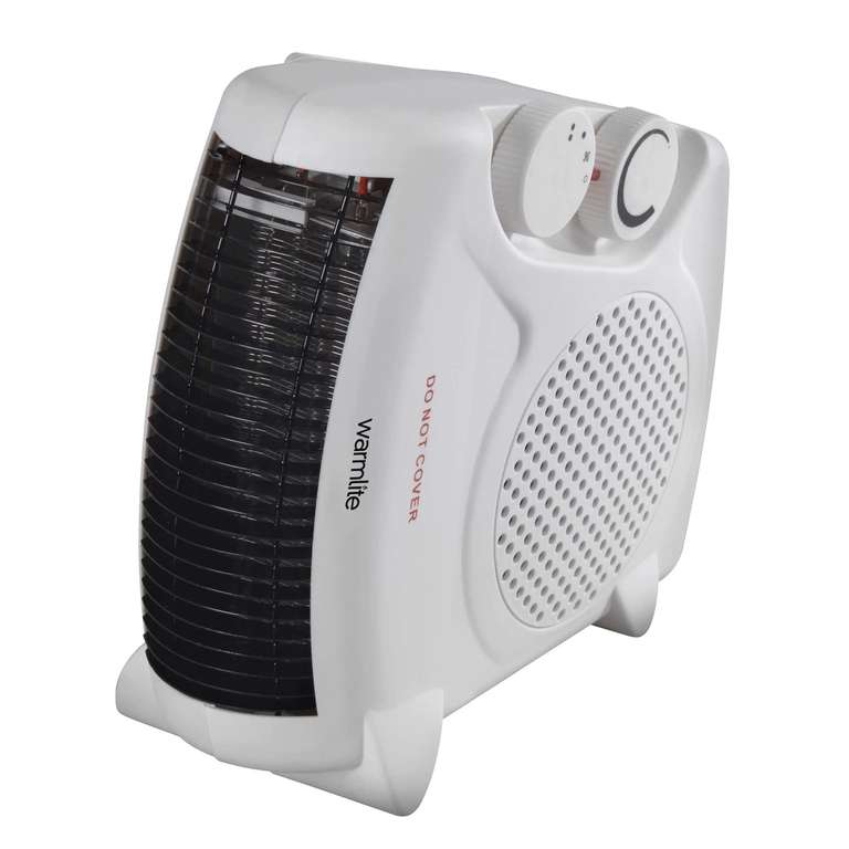 Warmlite Thermo Fan Heater with 2 Heat Settings and Overheat Protection, 2000W, White, WL44001