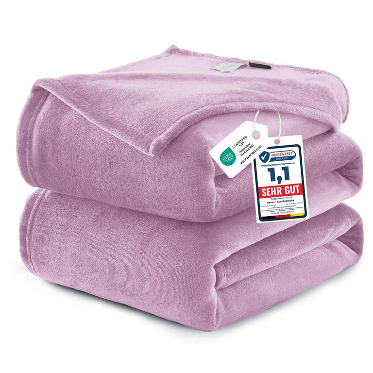 Wavve Fleece Blanket Large Purple Throw 220 x 240cm - Sold by Wavve EU / FBA
