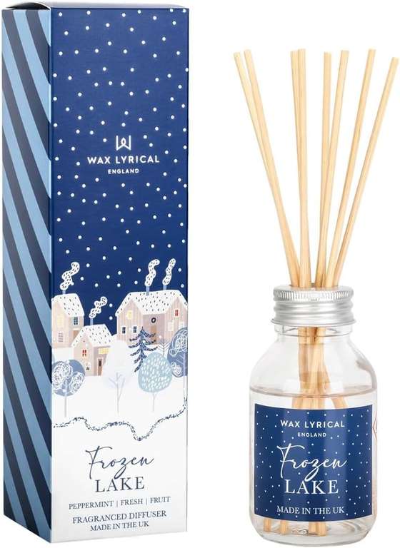 Wax Lyrical Frozen Lake Reed Diffuser 100ml - Peppermint, Rose, Cinnamon and Amber Scents