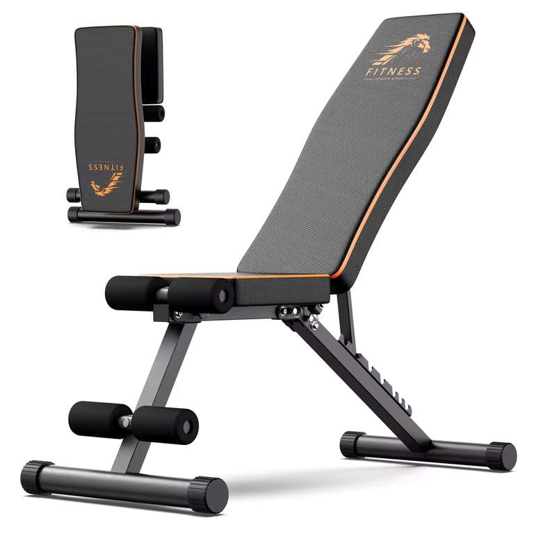 Weight Bench Adjustable Full Body Exercise Folding Fitness Workout Bench w/code @ Bigzzia Fitness Store [UK stock]