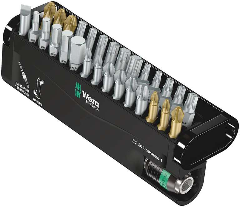 Wera 05056440001" Universal 1" Drill Bit-Check - Silver (30-Piece) Multi