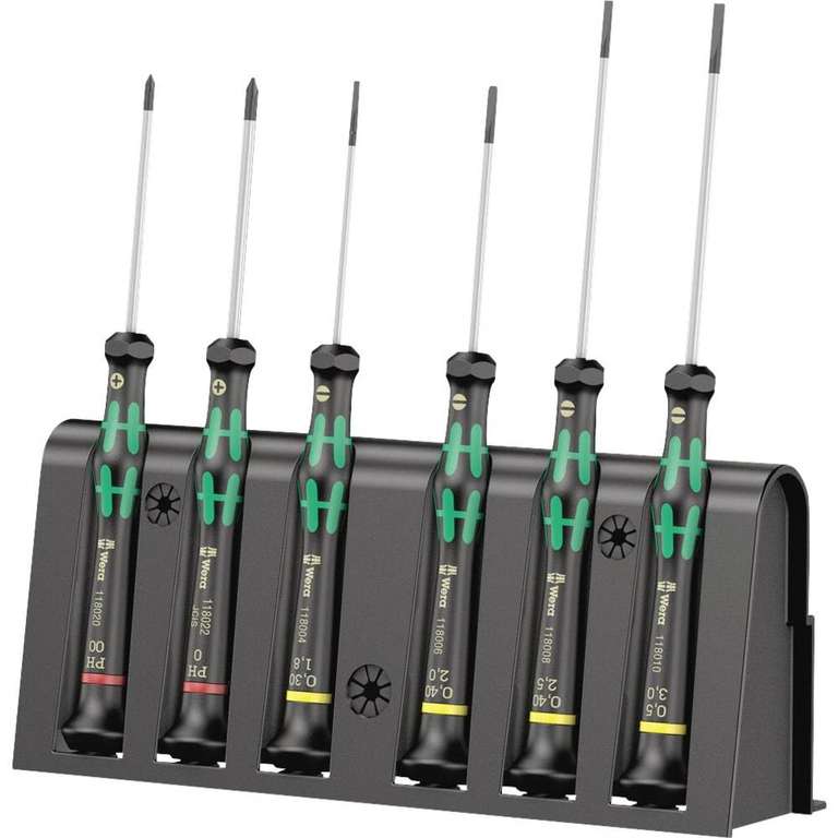 Wera 2035/6 A Micro Screwdriver Set, Rack, 6PC - 05118150001