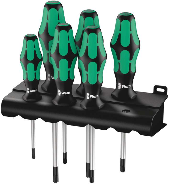 Wera 367/6 Screwdriver Set Kraftform Plus TORX and Rack, 6 Pieces