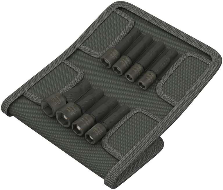 Wera 869/4M Nutsetter Set, 8 Piece MM/AF, Silver