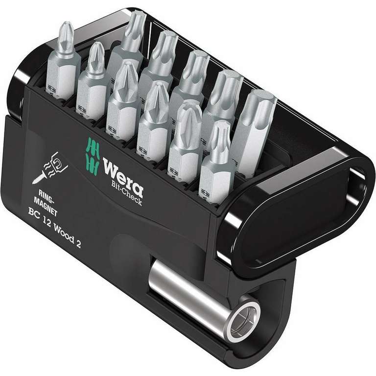 Wera 05057422001 Bit-Check 12 Wood 2 General Bit Set (12-Piece)