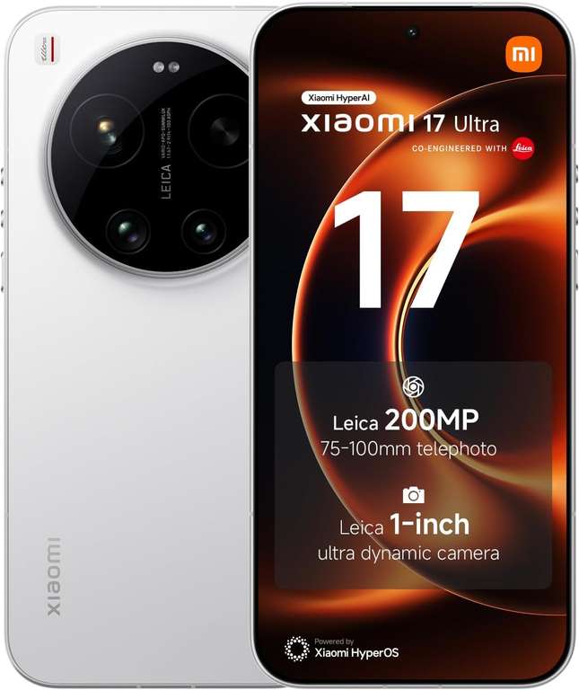 XIAOMI 17 Ultra Smartphone 16+512GB White LOFIC HDR Techonology, 6000mAh Battery, Snapdragon 8 Elite Gen 5
