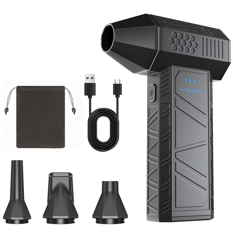 WOLFANG Compressed Air Duster-110,000 RPM, Super Power Cordless, 3-Gear Adjustable @ WOLFANG OFFICIAL / FBA