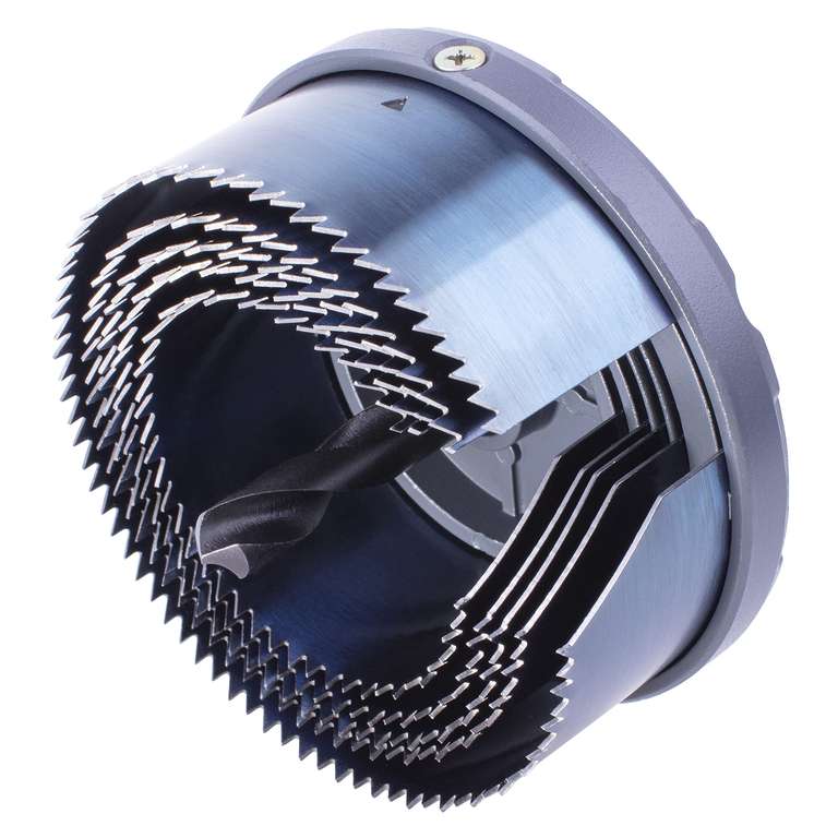 wolfcraft "Professional" Multi-Blade Hole Saw, Ø 25-62 mm I 2160000 I Saw with 7 Quick-Change Blades, Ø 25-62 mm, Cutting Depth 33 mm