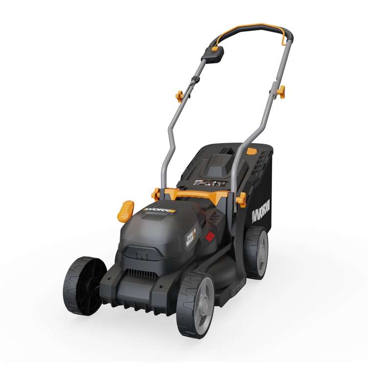 WORX WG733E 20V Brushless Cordless Lawnmower 33cm, IntelliCut, 6 Height, 35L Bag, 4.0Ah Battery & Charger Included, 3years warranty