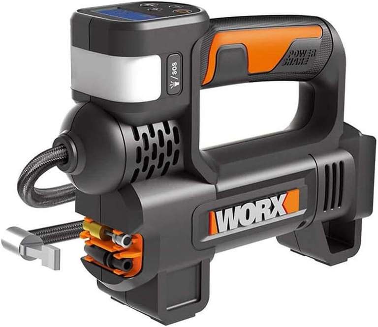 WORX WX092.9 Cordless Inflator 18V 4-in-1 | 150 PSI | Digital LED Gauge | Auto Stop (SOS Emergency Light)