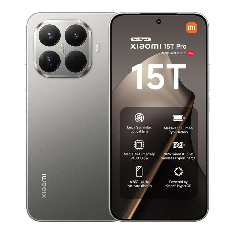 XIAOMI 15T Pro, Smartphone 12GB 1TB, 6.83" 144Hz Eye-care Display, MediaTek Dimensity 9400+
