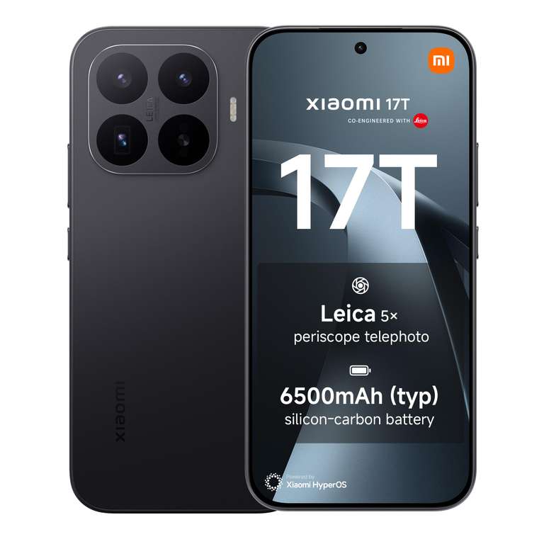 Xiaomi 17T 256GB 5G Smartphone / 512GB £549 | 17T Pro 256GB £599 / 512GB £649 / 1TB £749 Discount At Checkout All Colours