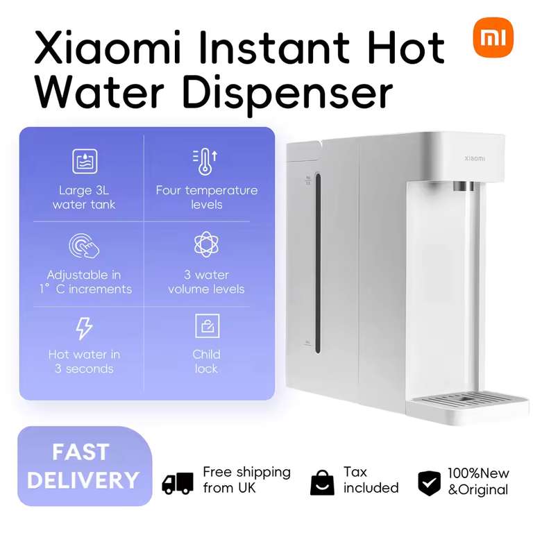 Xiaomi Mijia Instant Hot Water Dispenser ( 3 Litres / 3 Levels / Hot Water in three seconds ) w/code@Xiaomi Tech World Store(UK Despatch)