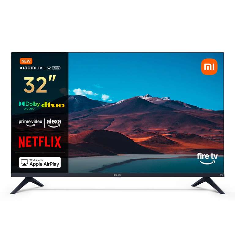XIAOMI TV F 32, 32 Inch (81 cm), HD, Smart TV, Fire TV, Dolby Audio, DTS Virtual:X S Alexa Voice Control, Works with Apple AirPlay