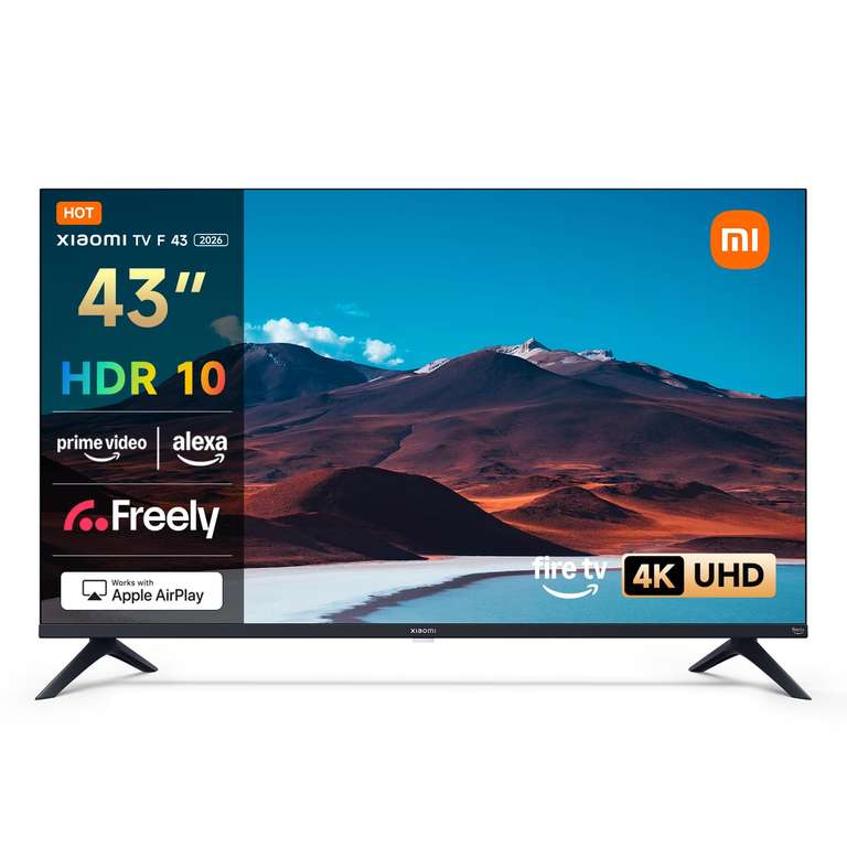 XIAOMI TV F 43, 43 Inch (109 cm), 4K UHD, Smart TV, Fire TV, HDR10, MEMC, Alexa Voice Control, Works with Apple AirPlay (50" £249)