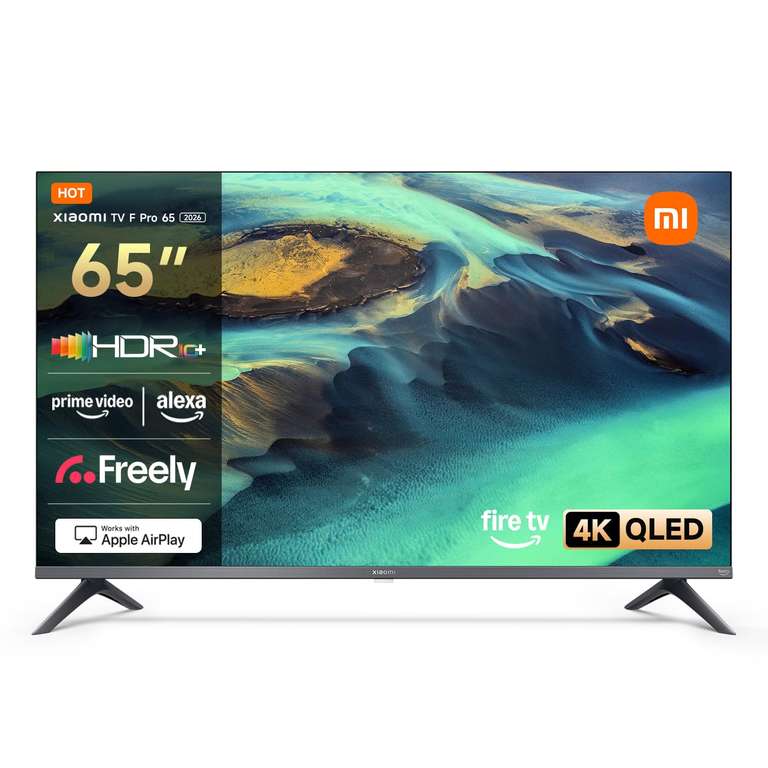 XIAOMI TV F Pro 65 Inch (165 cm), 4K UHD QLED, Smart TV, Fire TV, HDR10+, 60Hz with 120Hz Game Boost Mode